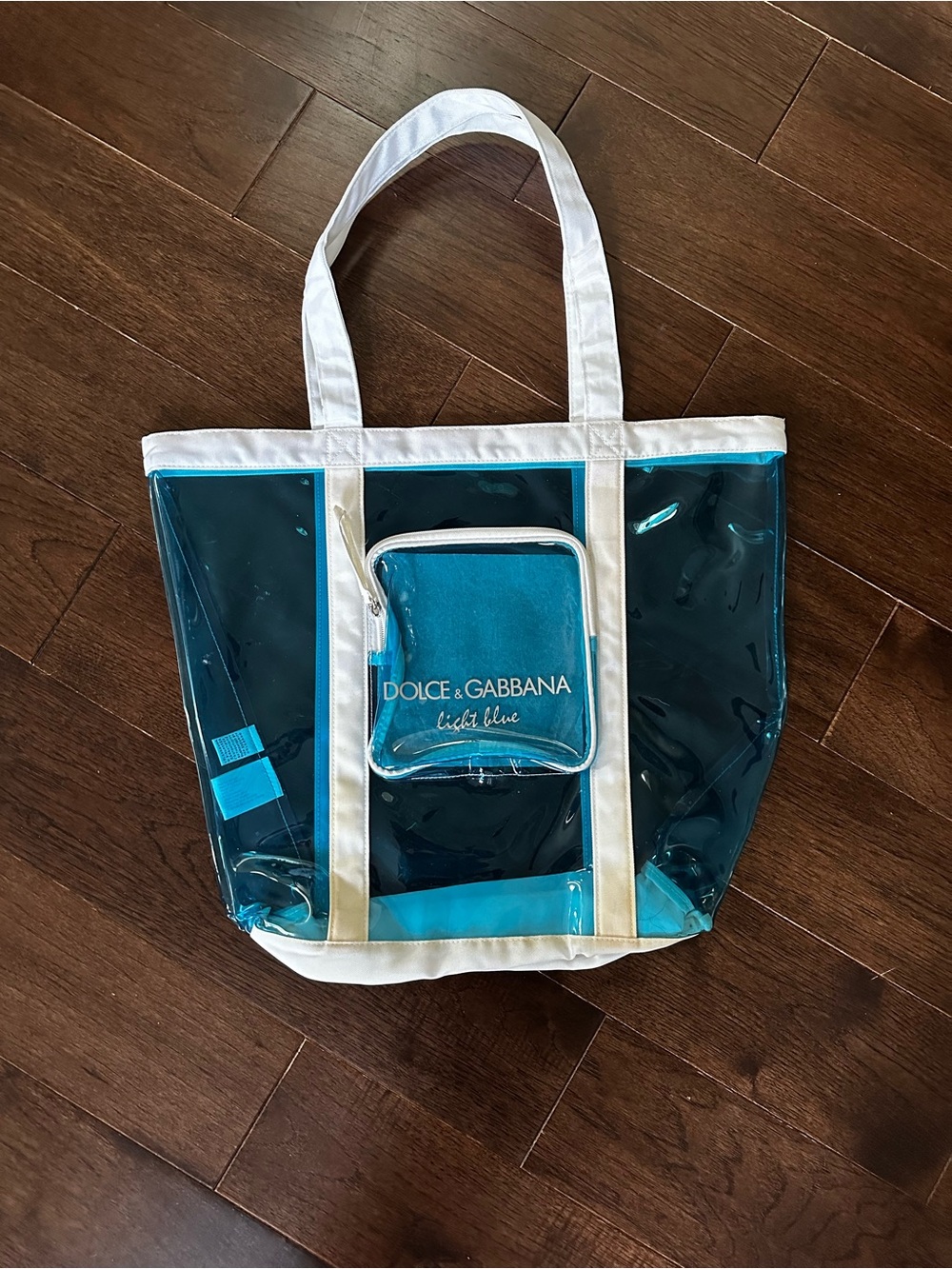 Dolce & Gabbana Teal and White Transparent Tote